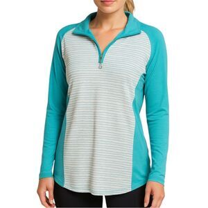 SanSoleil Women's Teal Long Sleeve UPF 50 Shirt Size Medium